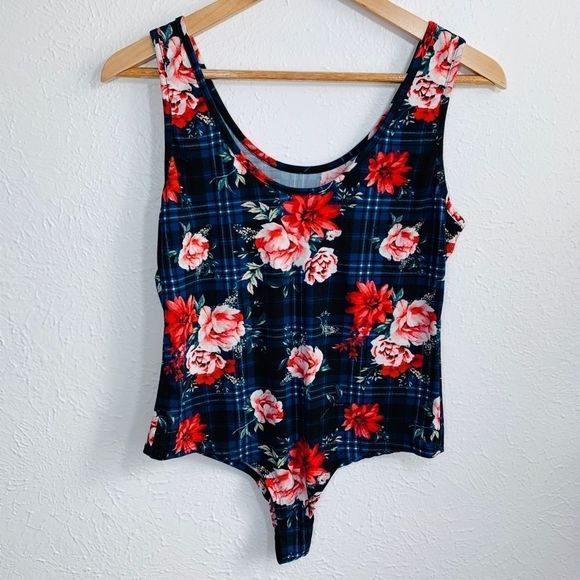 EUC Meli + Eve Petty Queen Bodysuit Blue Plaid - Picture 8 of 12